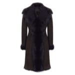Brown Luxury 3/4 Length Ladies Suede Real Toscana Sheepskin Coat Tailored Fit - Knighthood Store