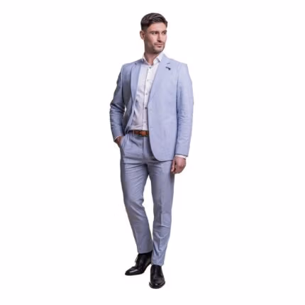 Mens Light Blue 2 Piece Summer Suit - Knighthood Store
