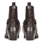 Mens Western Cowboy Boots Vintage Pointed Knight Ankle Country Boot Riding Real Leather - Knighthood Store