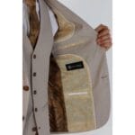 Men's Blazer Beige Birdseye Sport Coat Tailored Fit Summer Suit Jacket - Knighthood Store