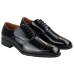 Mens Smart Formal Patent Oxford Shoes Shiny Laced Classic Round Toe Dress - Knighthood Store