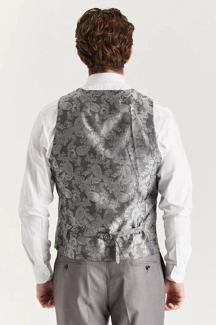 Edward - Men's Grey 3 Piece Stitch Lapel Classic Suit - Image 6