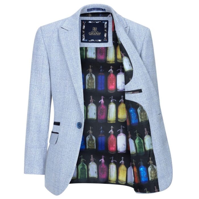 Traje de 3 piezas a cuadros para niño, tweed azul claro, corte entallado, para boda, clásico, estilo Peaky - Knighthood Store