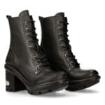 Botas de plataforma New Rock para mujer, lisas, metálicas, militares, punk, góticas, NewTYRE07X-S1 - Knighthood Store