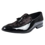 Herren-Loafer, Schlupfschuhe, Lederfutter, Quaste, Samtdetails, Lackleder, formeller Schuh - Knighthood Store