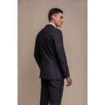 Smoking da uomo blu navy, 2 pezzi, con collo a scialle - Knighthood Store