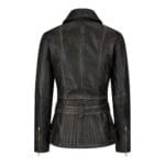 Trench mi-long en cuir véritable pour femme, couleur beige, noir, bleu sarcelle, vert - Knighthood Store