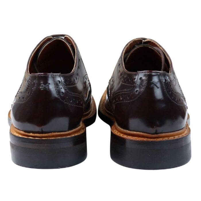Zapatos Oxford Brogue para hombre, de piel con cordones Goodyear Welted, color tostado, marrón y burdeos - Knighthood Store