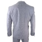 Mens 3 Piece Check Suit Tweed Light Blue Tailored Fit Wedding Peaky Classic - Knighthood Store