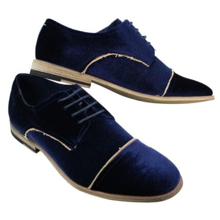 Zapatos de terciopelo para hombre, con cordones, azules y negros, informales, tallas 5, 6, 7, 8, 9, 10 y 11 - Knighthood Store