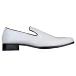 Mocassini da guida da uomo, in vernice lucida, eleganti, casual, bianchi e neri - Knighthood Store