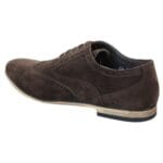 Mens Suede Leather Brogues Smart Casual Red Brown Navy Black Laced Shoes Retro - Knighthood Store