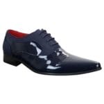 Chaussures homme en daim verni brillant, élégantes et formelles, à lacets, de créateur italien - Knighthood Store