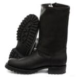 Stivali militari alti da uomo in vera pelle, neri, stile Ginders Wild One, stile punk rock gotico - Knighthood Store