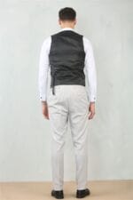 Men's 3 Piece Suit Stone Light Grey Tailored Fit Wedding Classic Prom Formal - Image 5