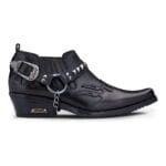 Zapatos de vaquero de cuero auténtico para hombre Wincklepickers, tacón cubano, cinturón de metal, estampado de cocodrilo occidental - Tienda Knighthood