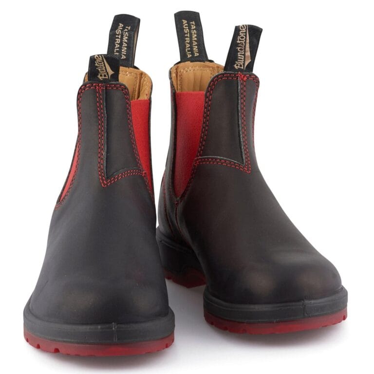 Botas Chelsea Blundstone 1316 de piel negra y roja - Knighthood Store