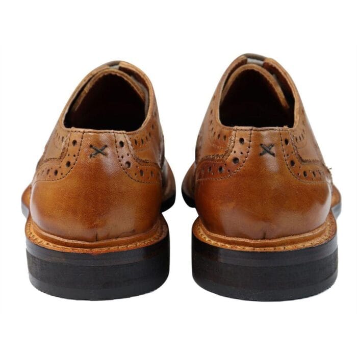 Zapatos Oxford Brogue para hombre, de piel con cordones Goodyear Welted, color tostado, marrón y burdeos - Knighthood Store