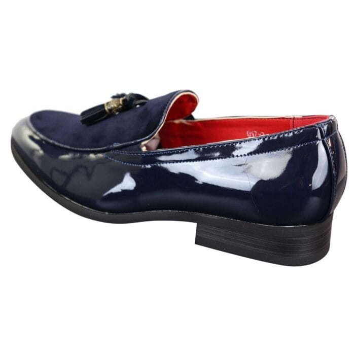 Mocasines de conducción para hombre, de piel sintética brillante, con borlas y charol, estilo informal elegante - Knighthood Store