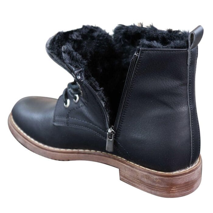 Stivaletti da uomo con lacci e cerniera, foderati in pile di pelliccia, caldi, casual, da trekking, militari - Knighthood Store
