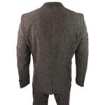 Traje de lana de tres piezas para hombre, chaleco cruzado, tweed, anteojeras, clásico, años 20, roble - Knighthood Store