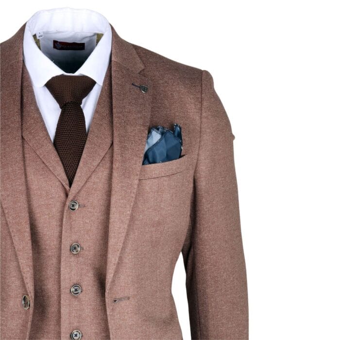 Costume homme 3 pièces marron pour mariage - Knighthood Store