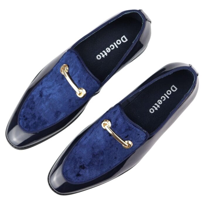 Herren Mokassin Halbschuhe Ledergefüttert Slipper Samt Elegant Formeller Schuh Schwarz Blau Rot - Knighthood Store