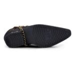 Mens Genuine Leather Western Shoes Croc Snake Pattern Metal Chain Belt Cuban Heel Dancing - Knighthood Store