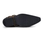 Zapatos de vaquero de cuero auténtico para hombre Wincklepickers, tacón cubano, cinturón de metal, estampado de cocodrilo occidental - Tienda Knighthood