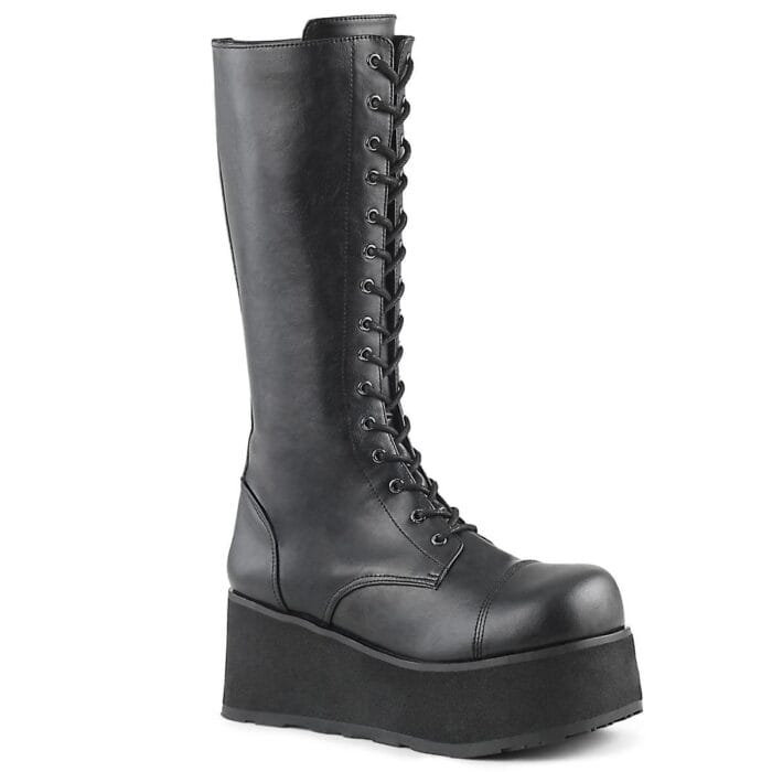 DEMONIA TRASHVILLE 205 Stivali da Rock Unisex Pleaser Pelle Vegana Nero Opaco Gotico - Knighthood Store