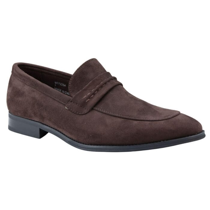 Mocassini da uomo, scarpe eleganti eleganti in pelle scamosciata, foderate, senza lacci, nere e marroni - Knighthood Store