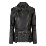 Trench mi-long en cuir véritable pour femme, couleur beige, noir, bleu sarcelle, vert - Knighthood Store