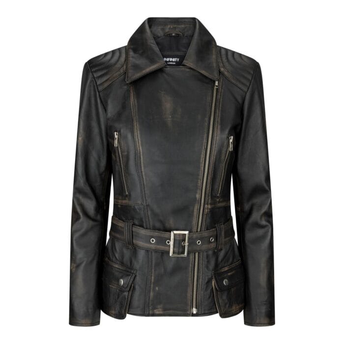 Trench Ladies Tan Black Teal Green Mid Length Designer Real Leather Jacket - Knighthood Store