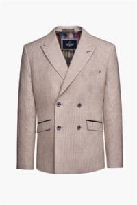 Blazer da uomo beige, doppiopetto, su misura - Knighthood Store