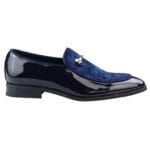 Mocassins pour homme, doublés en cuir, à enfiler, en velours, chaussures habillées, noires, bleues et rouges - Knighthood Store