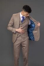 Costume homme 3 pièces marron pour mariage - Knighthood Store