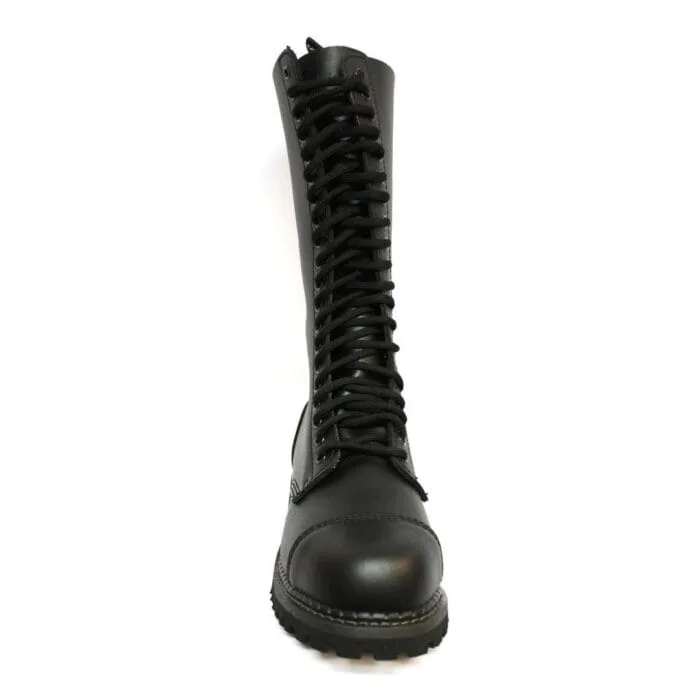 Unisex Real Leather Military Boots Black Ginders King Punk Rock Safety Steel Toe - Knighthood Store