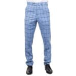 Herrenhose Hellblau Kariert Freizeithose Formelle Hose - Knighthood Store