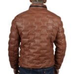 Giacca trapuntata in vera pelle da uomo, casual, lunghezza vita - Knighthood Store