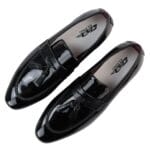 Mocassins pour homme en cuir verni doublés, à enfiler et à pampilles, chaussures habillées et habillées - Knighthood Store