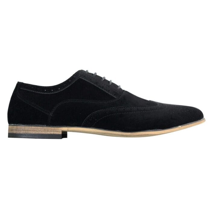 Mens Suede Leather Brogues Smart Casual Red Brown Navy Black Laced Shoes Retro - Knighthood Store