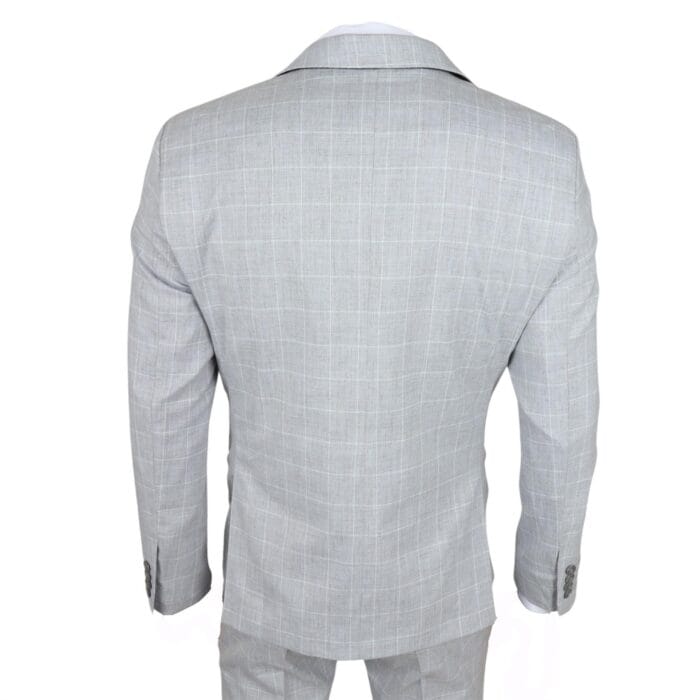Abito da uomo grigio a quadri, su misura, 3 pezzi, abito formale - Knighthood Store