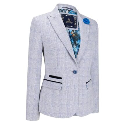 Blazer de cuadros para mujer, mezcla de lana, espiga, tweed marrón, vintage, Peaky Blinders - Knighthood Store