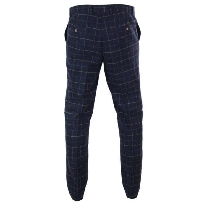 Pantaloni da uomo a spina di pesce in tweed a quadri, in lana, vintage, classici, retrò - Knighthood Store