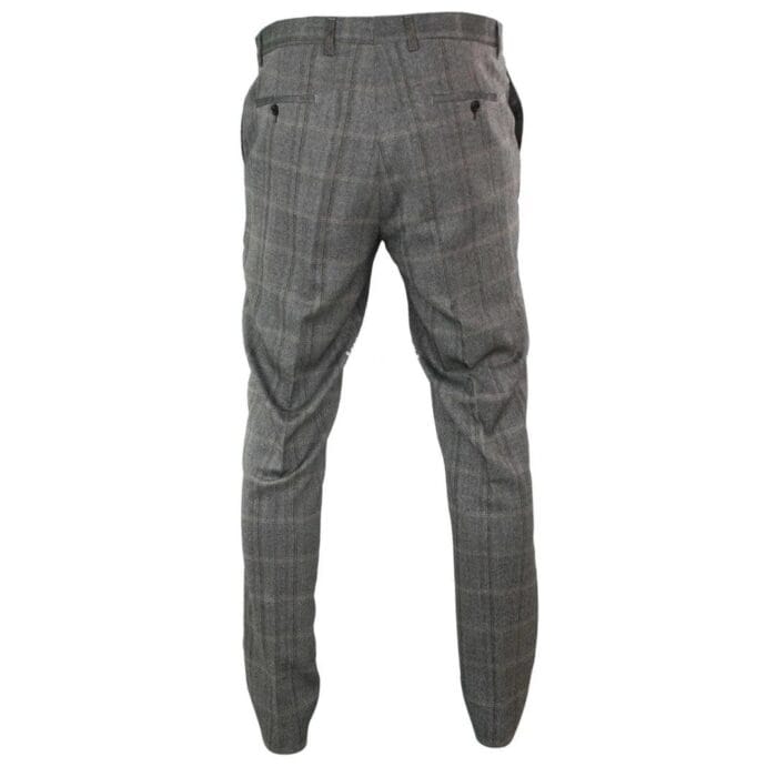 Pantaloni da uomo a spina di pesce in tweed a quadri, in lana, vintage, classici, retrò - Knighthood Store