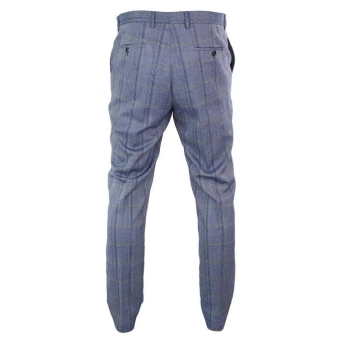 Pantaloni da uomo a spina di pesce in tweed a quadri, in lana, vintage, classici, retrò - Knighthood Store