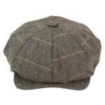 Mens 8 Panel Hat Wool Baker Boy Newsboy Flat Cap Grandad Tweed Check 1920s Peaky - Knighthood Store