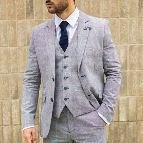 3 Piece Grey Check Suit