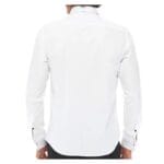 Mens Wing Collar Shirt Tuxedo White Black Piping Double Cuff Dinner Classic - Knighthood Store