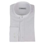 Mens Peaky Blinders Shirt Removable Collar Penny Button Check Nehru Collarless - Knighthood Store